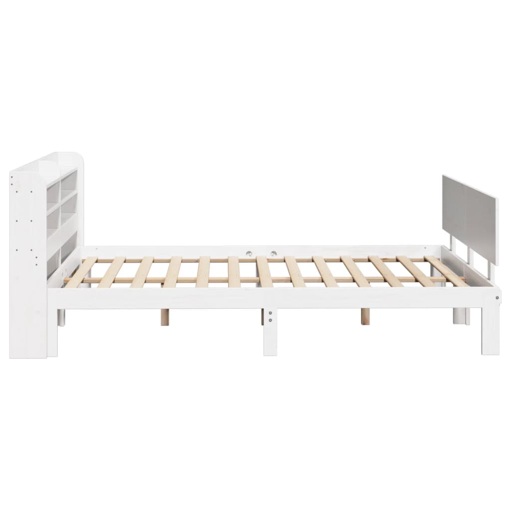 Bed Frame with Headboard without Mattress White 150x200 cm King Size