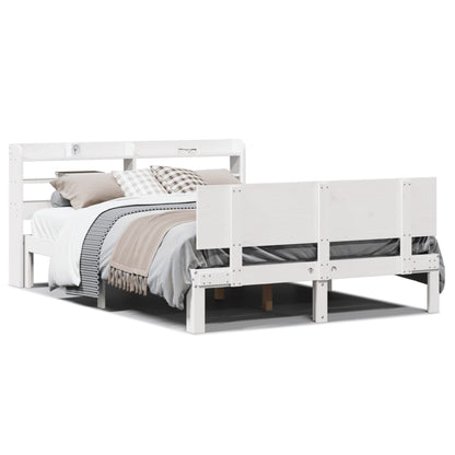 Bed Frame with Headboard without Mattress White 150x200 cm King Size