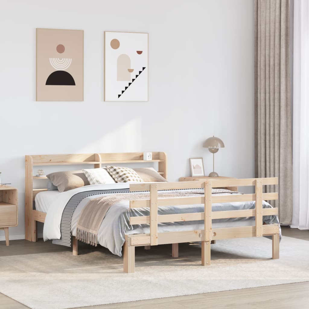 Bed Frame with Headboard without Mattress 140x190 cm