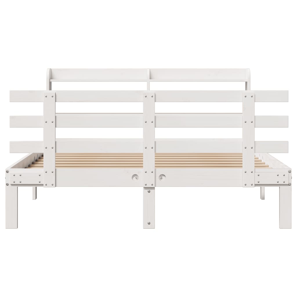 Bed Frame with Headboard without Mattress White 120x200 cm