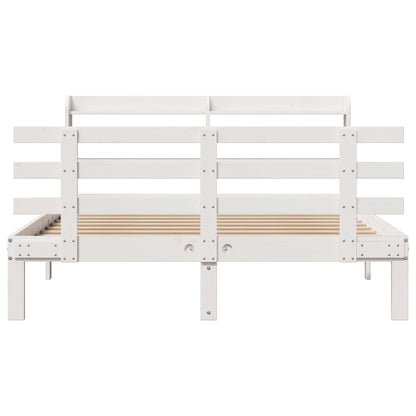 Bed Frame with Headboard without Mattress White 150x200 cm King Size