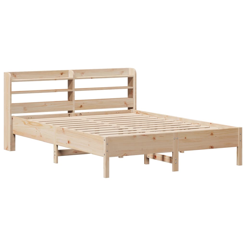 Bed Frame with Headboard 150x200 cm King Size Solid Wood Pine