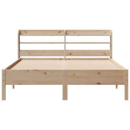 Bed Frame with Headboard 150x200 cm King Size Solid Wood Pine