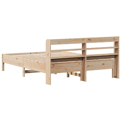 Bed Frame with Headboard 150x200 cm King Size Solid Wood Pine