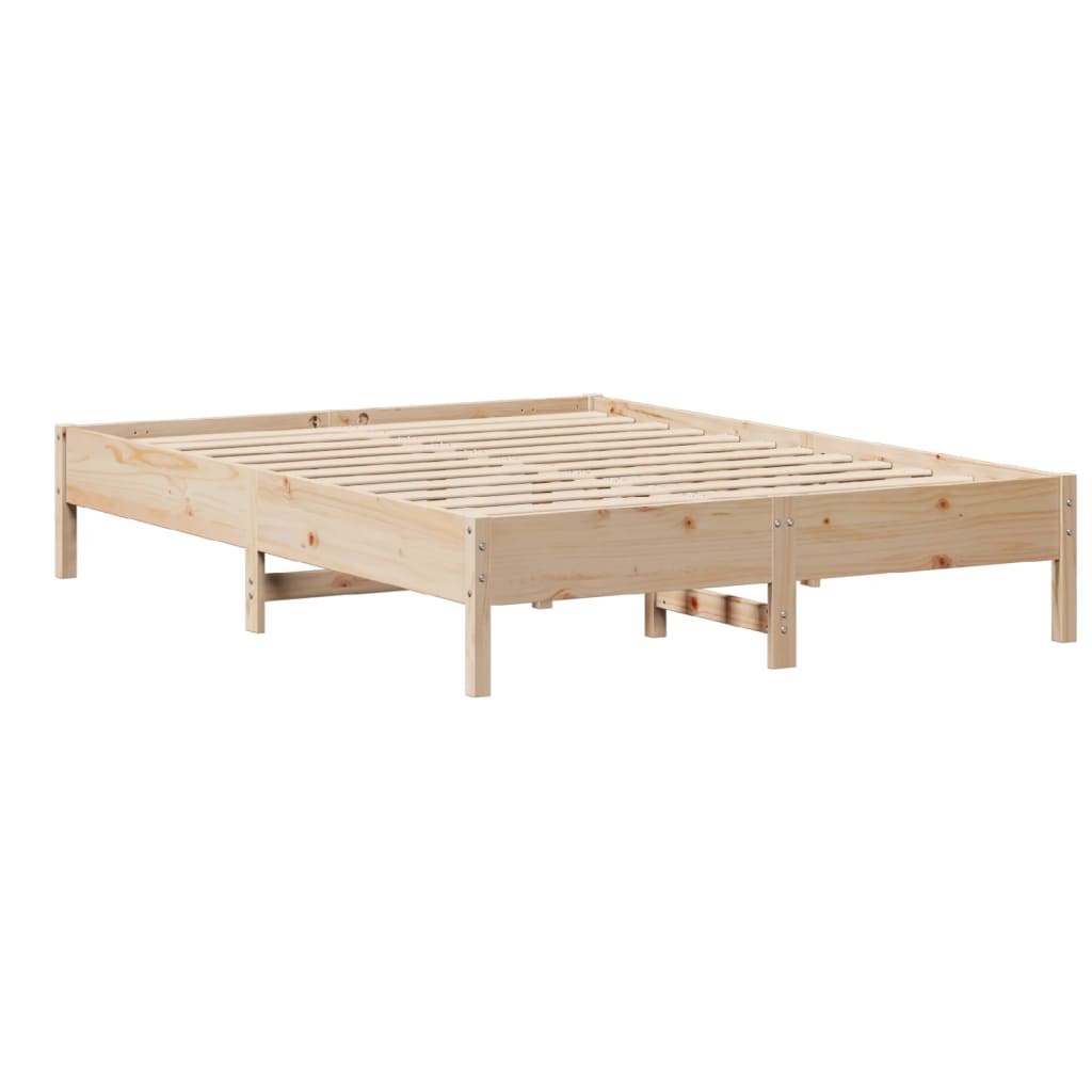 Bed Frame with Headboard 150x200 cm King Size Solid Wood Pine