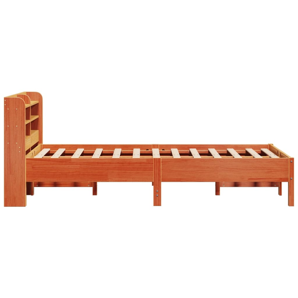 Bed Frame without Mattress Wax Brown 120x190 cm Small Double Solid Wood Pine