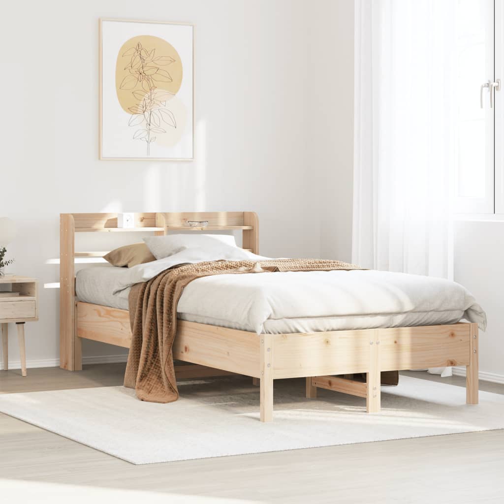 Bed Frame without Mattress 90x190 cm Single Solid Wood Pine