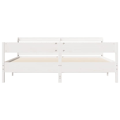 Bed Frame without Mattress White 180x200 cm Super King Solid Wood Pine