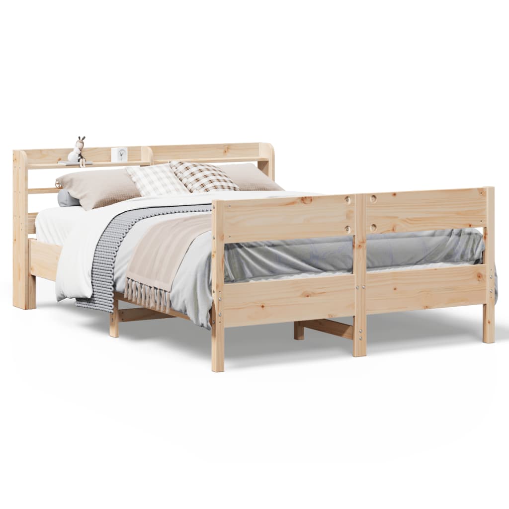 Bed Frame with Headboard 150x200 cm King Size Solid Wood Pine