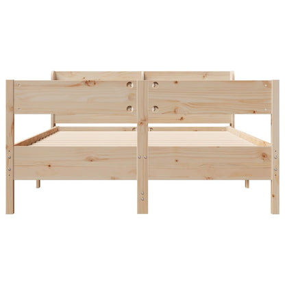 Bed Frame with Headboard 150x200 cm King Size Solid Wood Pine