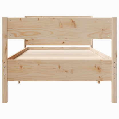 Bed Frame with Headboard 90x190 cm Single Solid Wood Pine