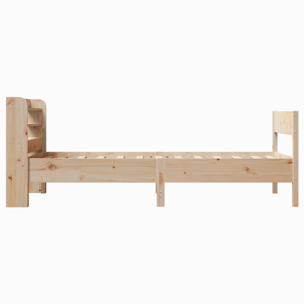 Bed Frame with Headboard 90x190 cm Single Solid Wood Pine