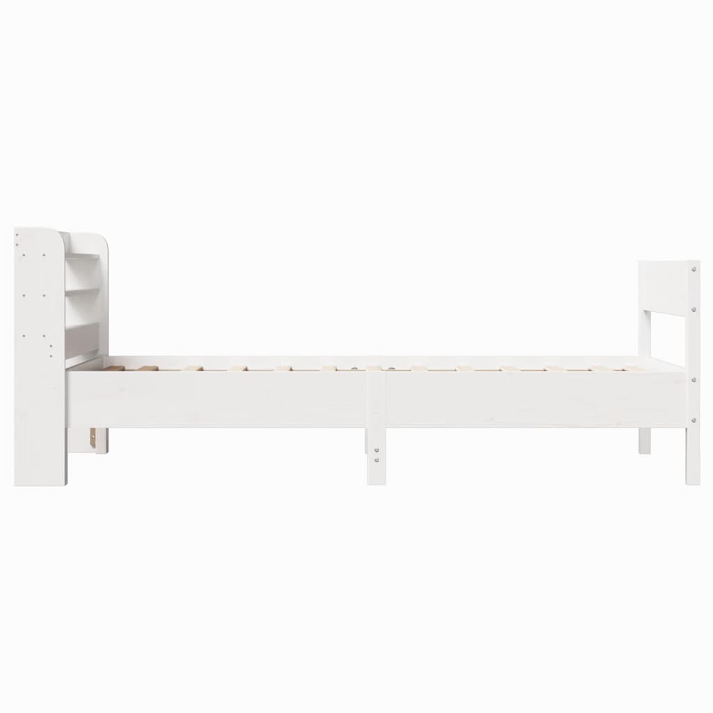 Bed Frame without Mattress White 90x190 cm Single Solid Wood Pine