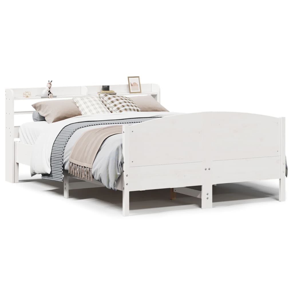 Bed Frame without Mattress White 160x200 cm Solid Wood Pine