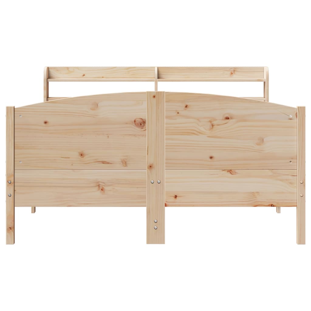 Bed Frame without Mattress 150x200 cm King Size Solid Wood Pine