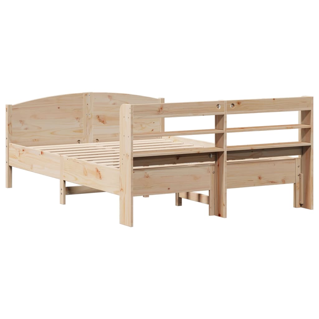 Bed Frame without Mattress 150x200 cm King Size Solid Wood Pine