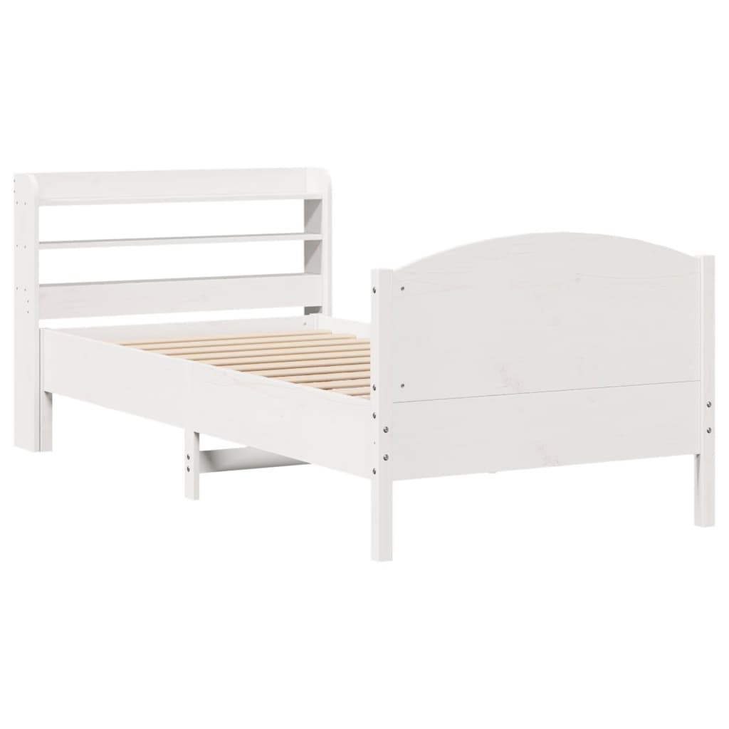 Bed Frame without Mattress White 90x200 cm Solid Wood Pine