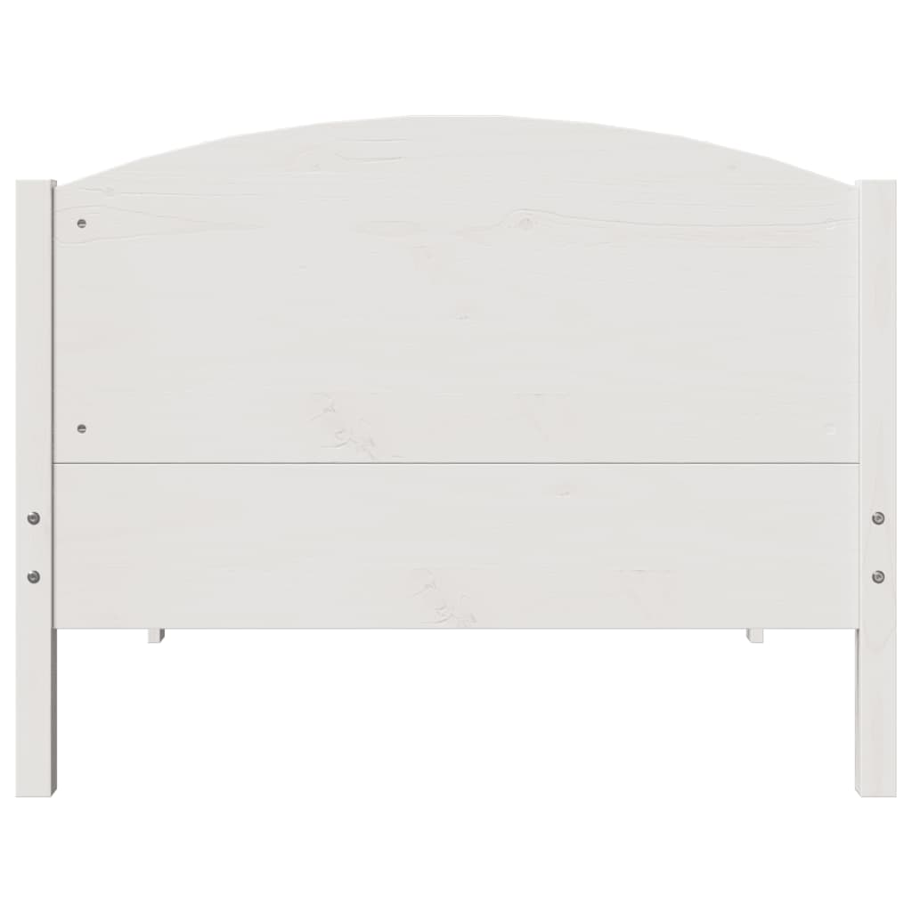 Bed Frame without Mattress White 90x200 cm Solid Wood Pine