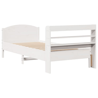 Bed Frame without Mattress White 90x200 cm Solid Wood Pine