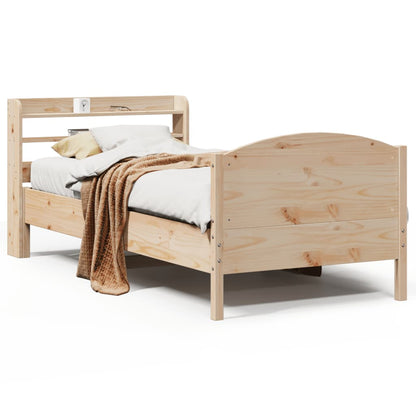 Bed Frame without Mattress 90x190 cm Single Solid Wood Pine