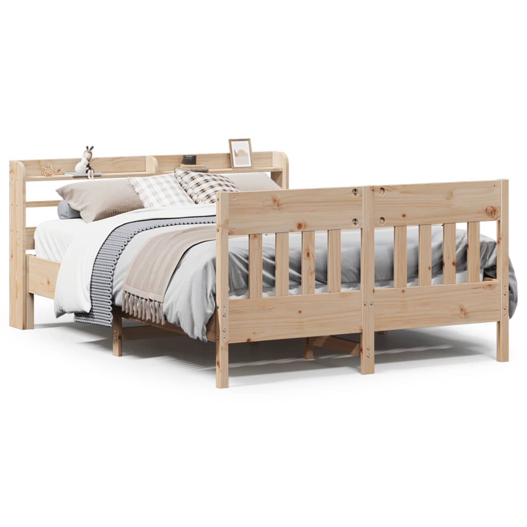 Bed Frame without Mattress 150x200 cm King Size Solid Wood Pine