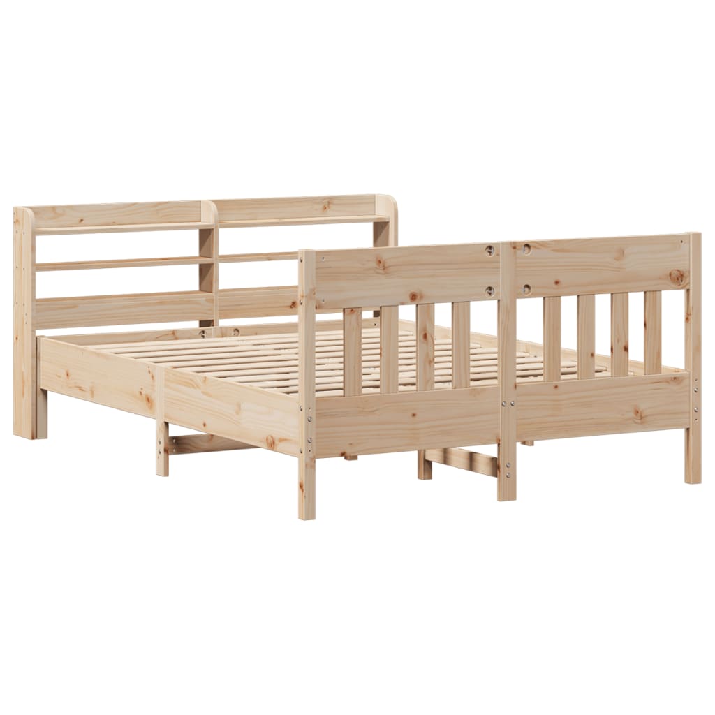 Bed Frame without Mattress 150x200 cm King Size Solid Wood Pine