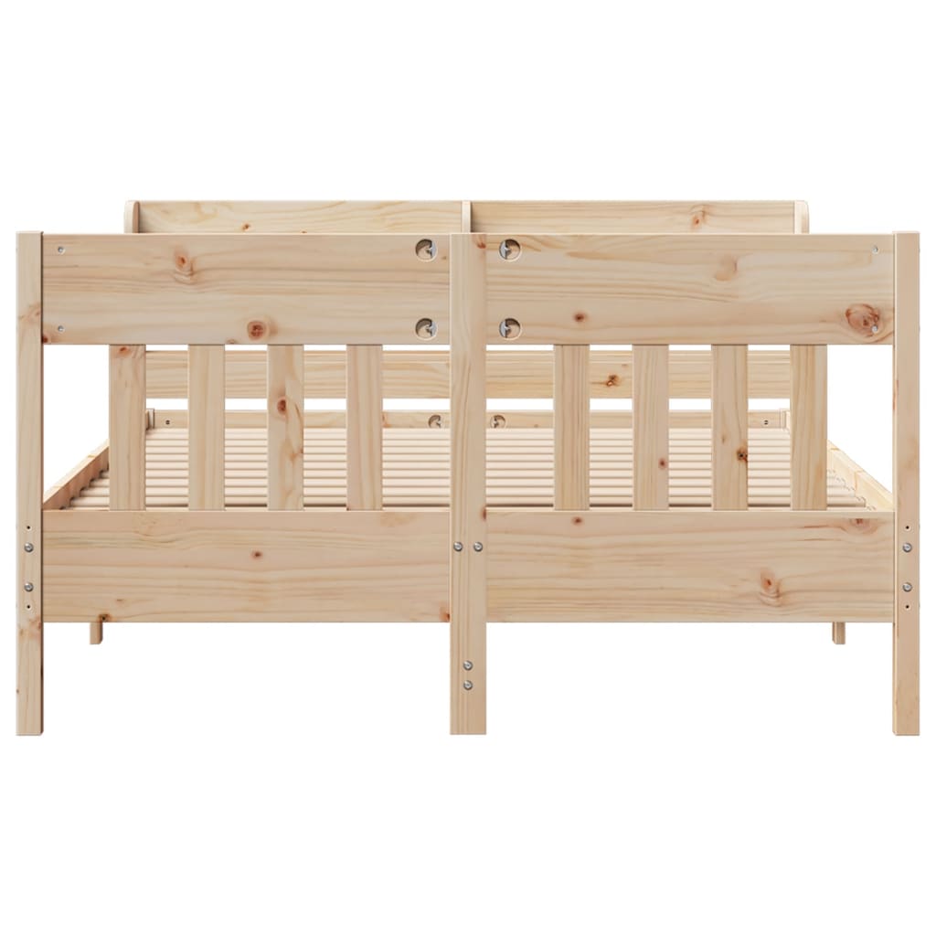 Bed Frame without Mattress 150x200 cm King Size Solid Wood Pine