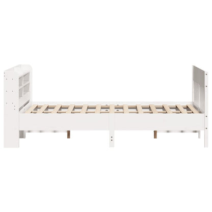 Bed Frame with Headboard White 150x200 cm King Size Solid Wood Pine