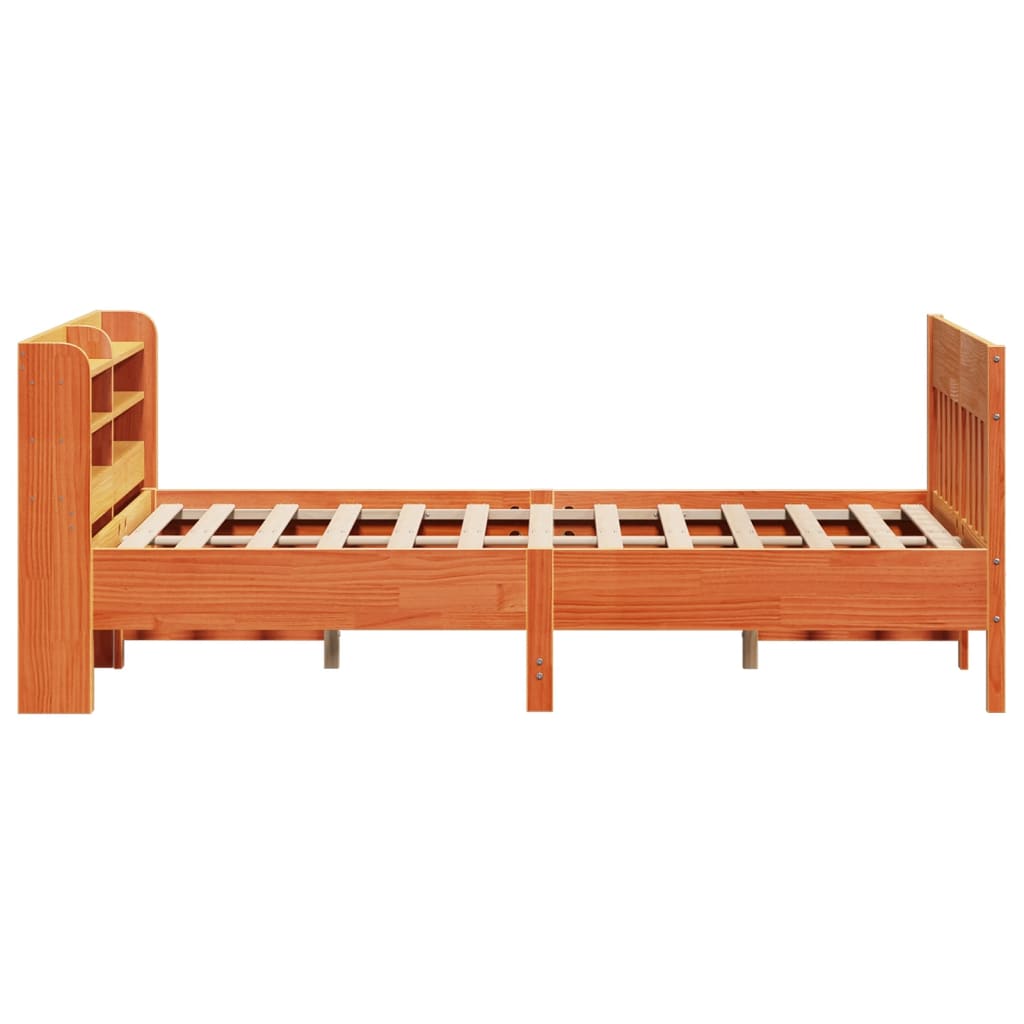 Bed Frame without Mattress Wax Brown 150x200 cm King Size Solid Wood Pine