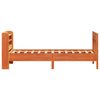 Bed Frame without Mattress Wax Brown 90x190 cm Single Solid Wood Pine