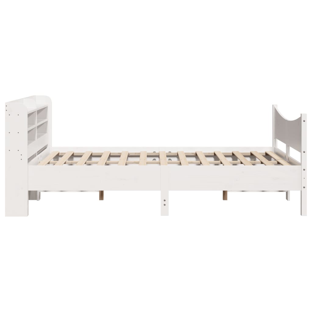 Bed Frame with Headboard White 160x200 cm Solid Wood Pine