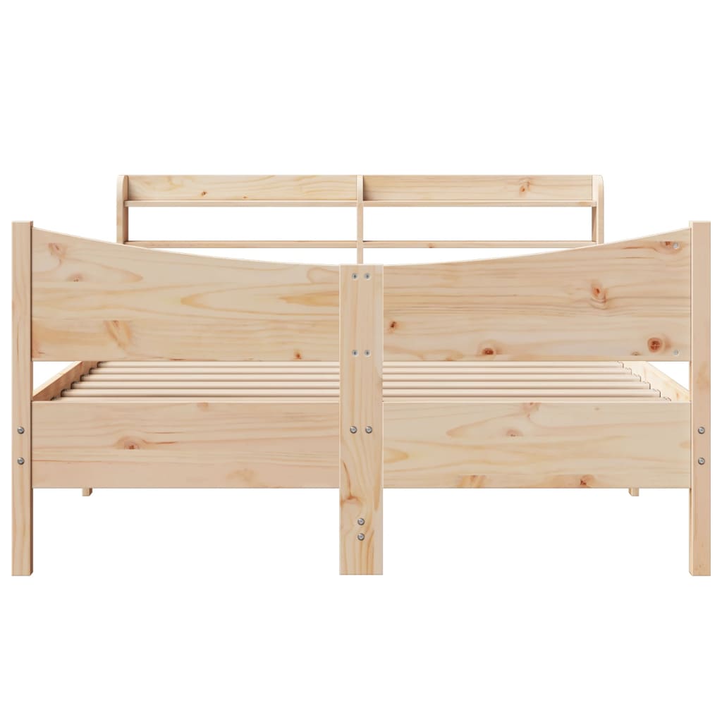 Bed Frame with Headboard 120x190 cm Small Double Solid Wood Pine