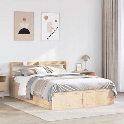 Bed Frame with Headboard 120x190 cm Small Double Solid Wood Pine