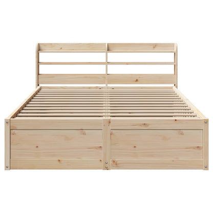 Bed Frame with Headboard 120x190 cm Small Double Solid Wood Pine