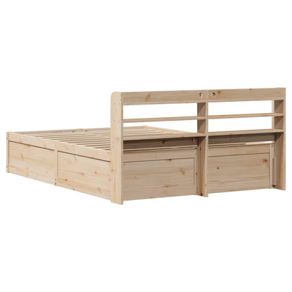 Bed Frame with Headboard 120x190 cm Small Double Solid Wood Pine