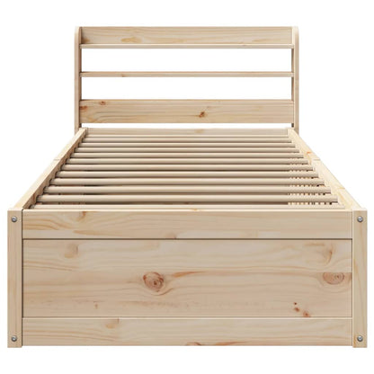 Bed Frame with Headboard 90x190 cm Single Solid Wood Pine