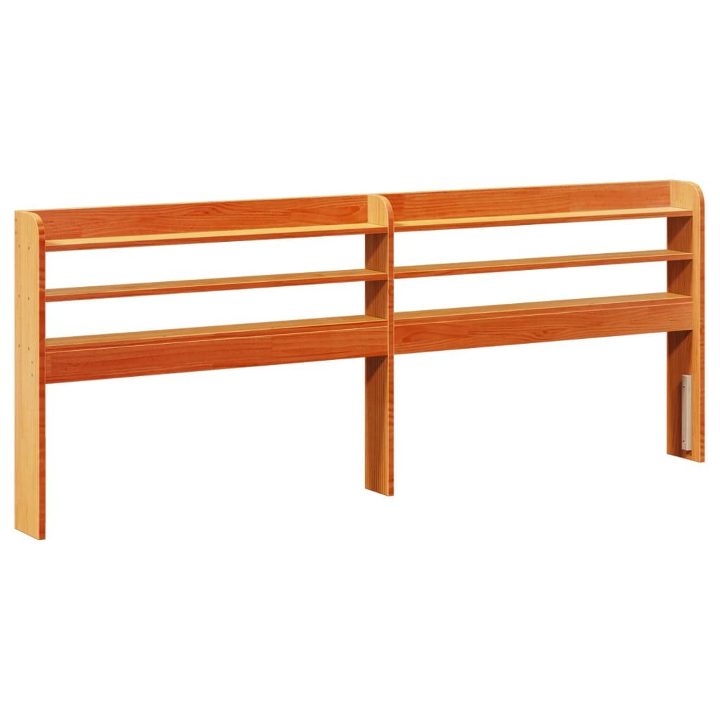 Bed Frame without Mattress Wax Brown 150x200 cm King Size Solid Wood Pine