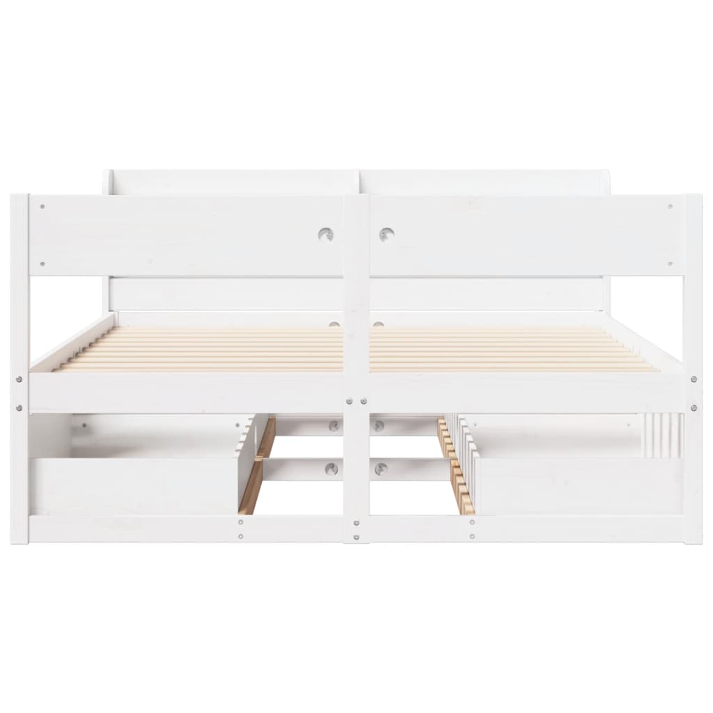 Bed Frame without Mattress White 120x200 cm Solid Wood Pine