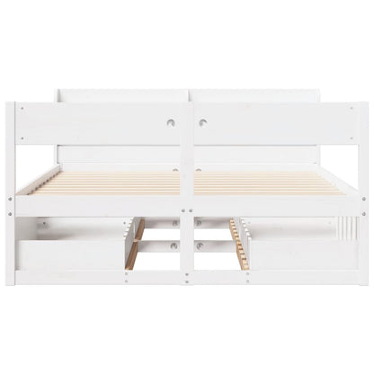 Bed Frame without Mattress White 120x200 cm Solid Wood Pine