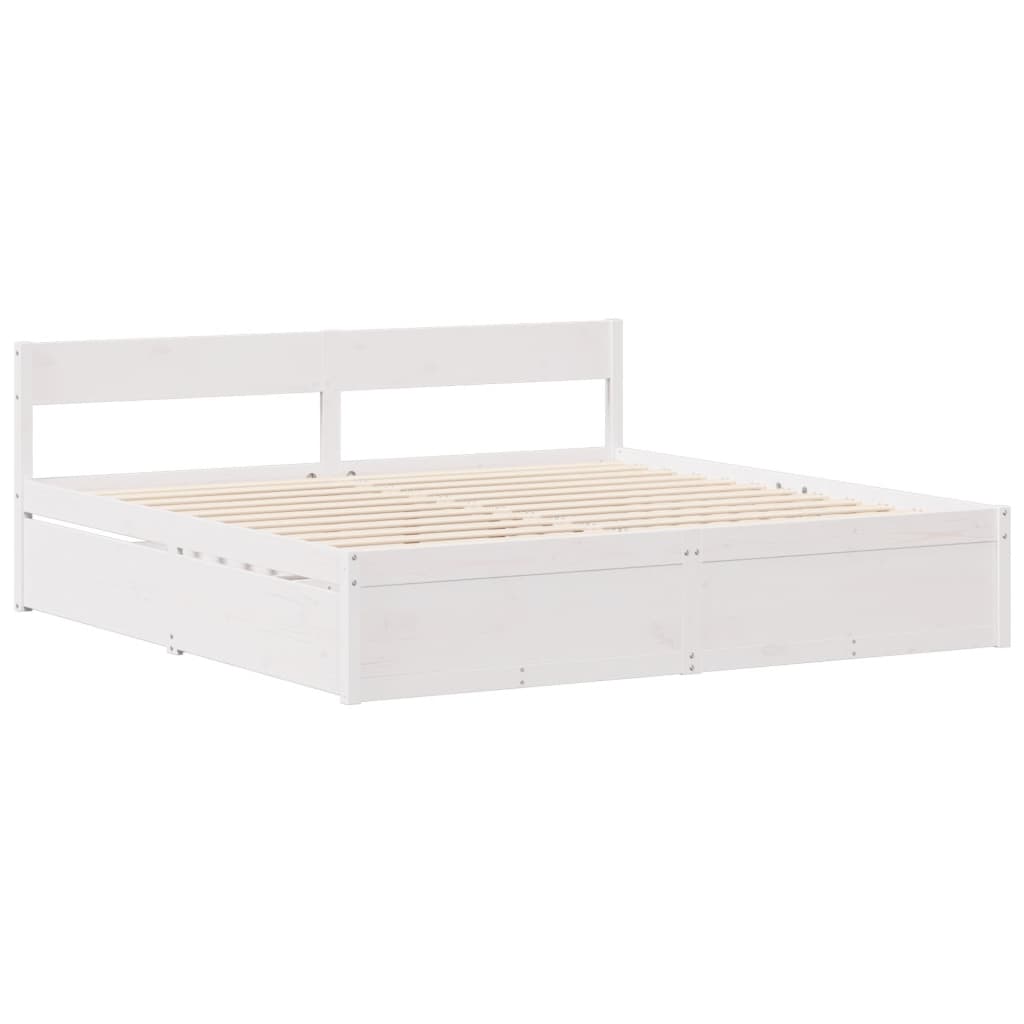 Bed Frame without Mattress White 120x200 cm Solid Wood Pine