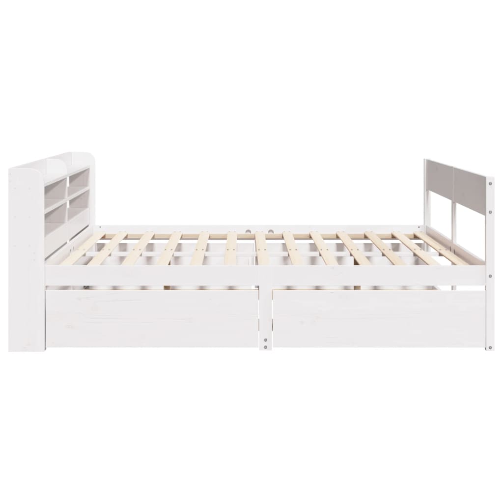 Bed Frame without Mattress White 120x200 cm Solid Wood Pine