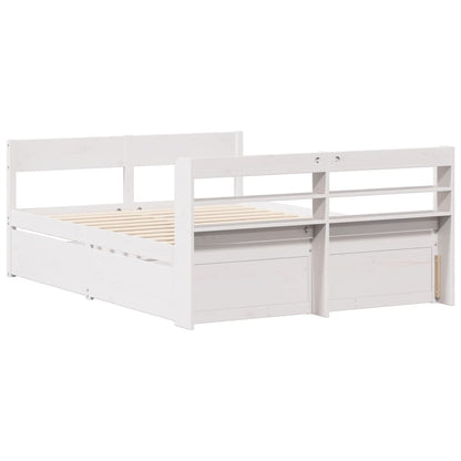 Bed Frame without Mattress White 120x200 cm Solid Wood Pine