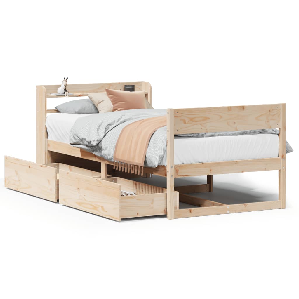 Bed Frame without Mattress 100x200 cm Solid Wood Pine