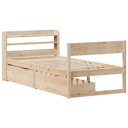 Bed Frame without Mattress 100x200 cm Solid Wood Pine