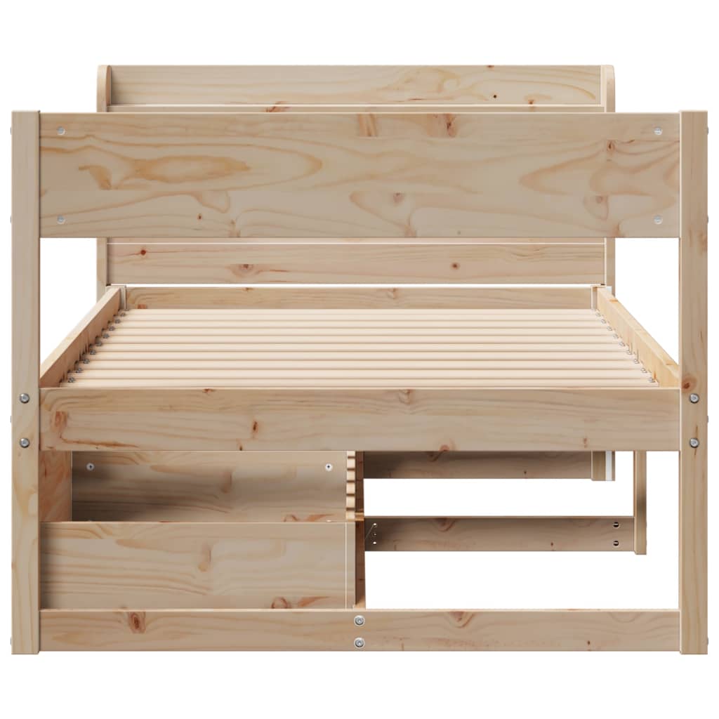 Bed Frame without Mattress 100x200 cm Solid Wood Pine