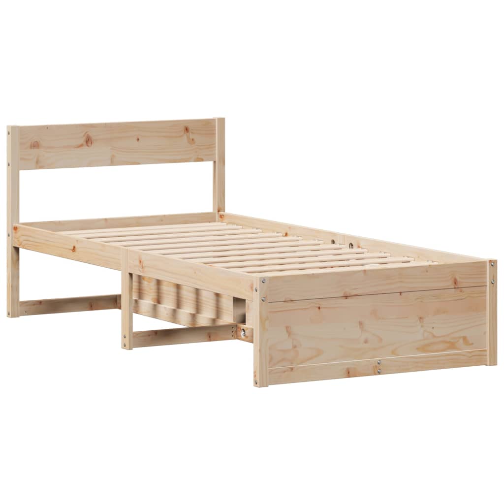 Bed Frame without Mattress 100x200 cm Solid Wood Pine