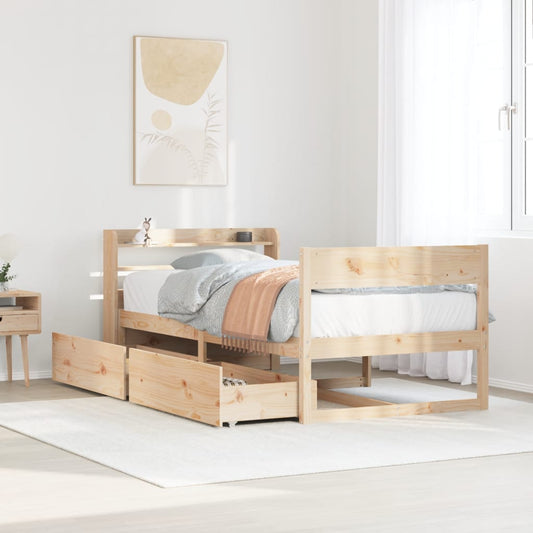 Bed Frame without Mattress 100x200 cm Solid Wood Pine