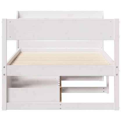 Bed Frame without Mattress White 100x200 cm Solid Wood Pine