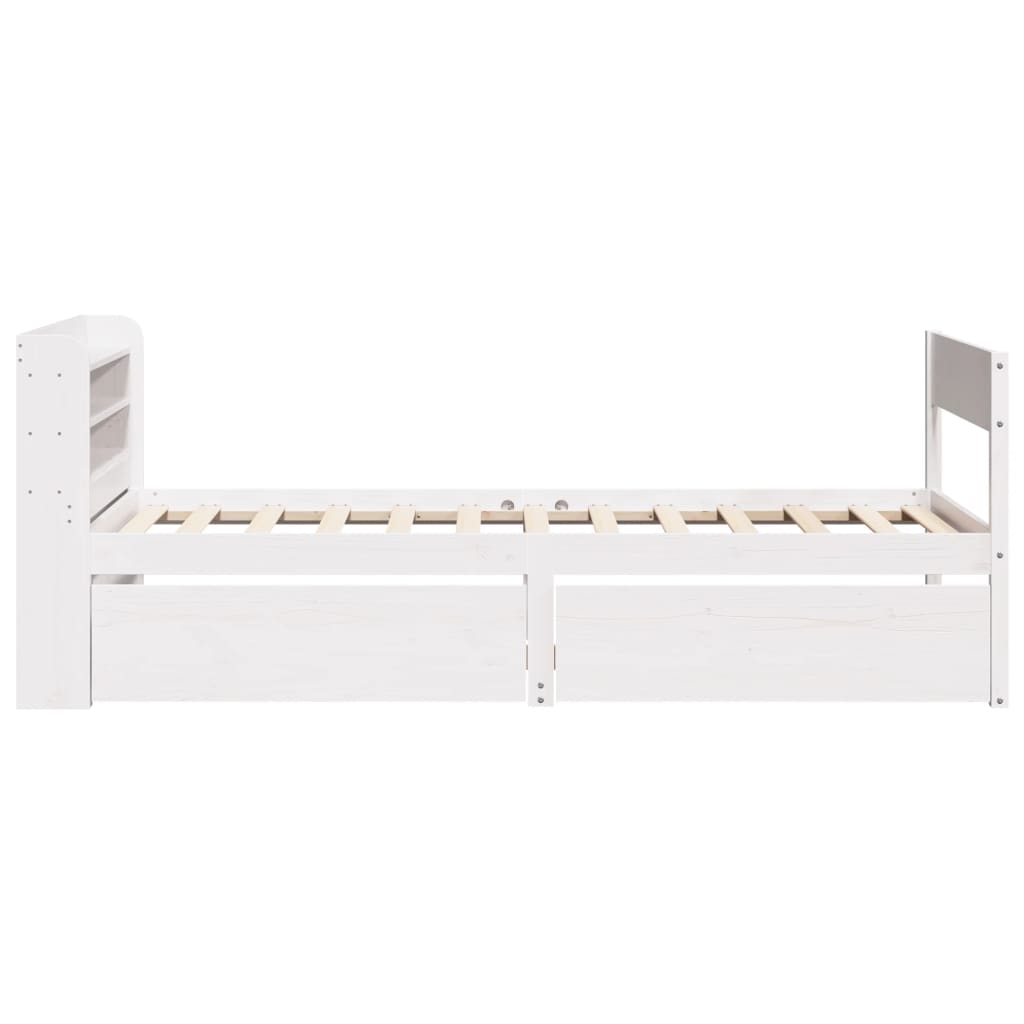 Bed Frame without Mattress White 100x200 cm Solid Wood Pine