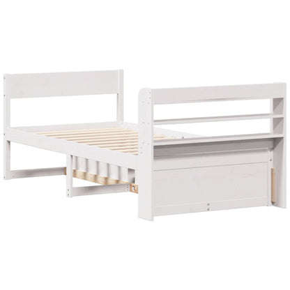 Bed Frame without Mattress White 100x200 cm Solid Wood Pine